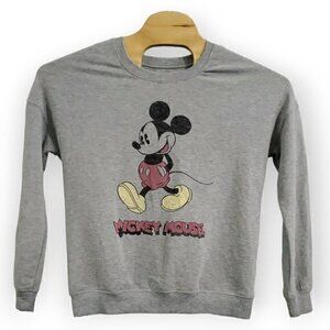 Disney Retro Classic Mickey Mouse Soft Crewneck Pullover‎ Sweatshirt Size Medium